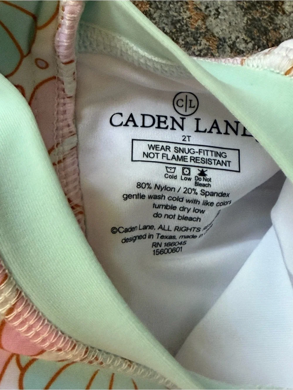 Caden Lane Pink & Mint Seashell Ruffle Rashguard One-Piece